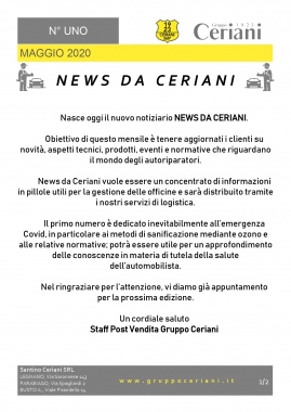 News da Ceriani - Maggio 2020